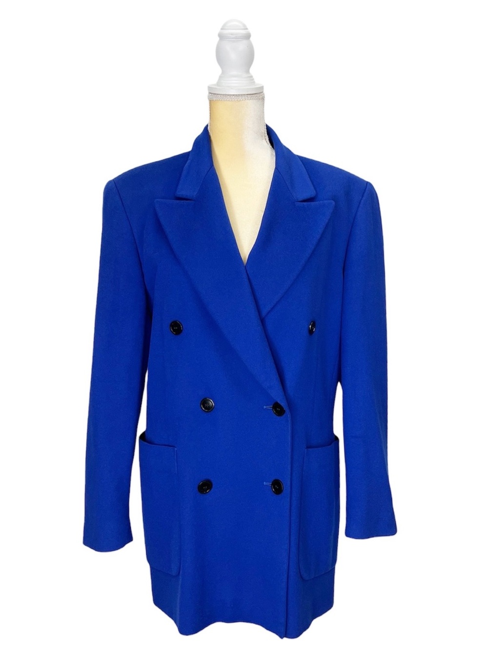 Vintage Escada by Margaretha Ley Cashmere Blazer Size Medium (ish) Blue Jacket
